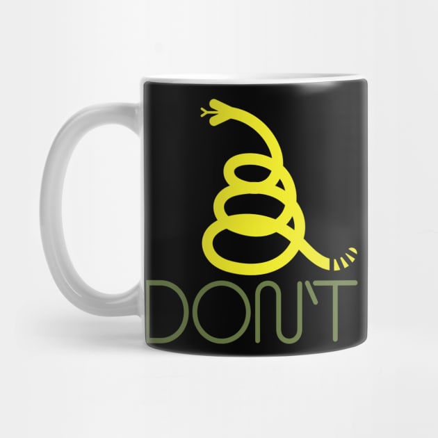 In Vogue Modern Yellow Minimalist Gadsden Snake Flag Stylish Dont Tread On Me by PelagiosCorner